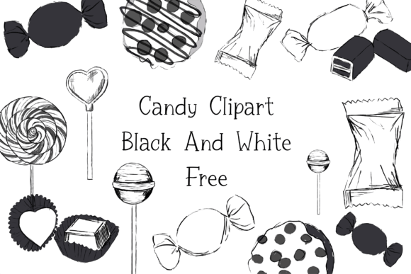 Download Candy Clipart Black and White Free - Candy Collection